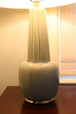 Contemporary Table Lamp with Fluted Detail