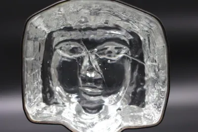 Erik Höglund for Boda Swedish Art Glass Face Sculpture