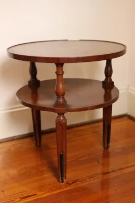 Mahogany Two-Tier Side Table with Star Inlay