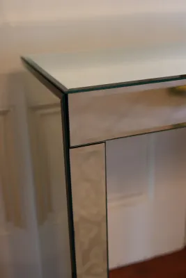 Contemporary Mirrored Glass Console Table