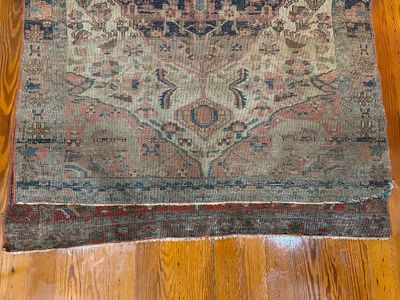 Antique Persian Heriz Serapi Wool Rug - 4' x 6'4"