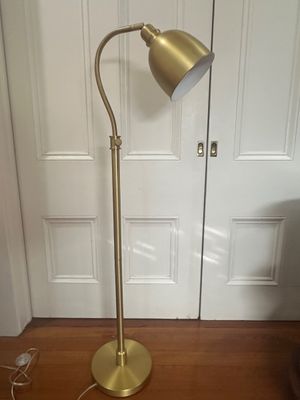 Adjustable Brass-Finish Floor Lamp
