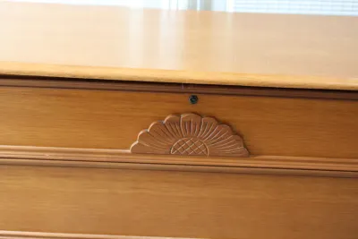 Cedar-Lined Wood Storage Chest with Carved Detail