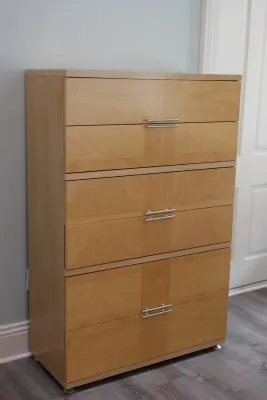 Contemporary Light Wood Six-Drawer Tall Chest