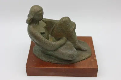 Tosia Malamud Signed & Numbered Bronze Figure Sculpture, 1964