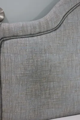 King Size Gray Upholstered Arched Headboard with Matress
