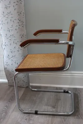 Marcel Breuer Cesca-Style Cane & Chrome Armchair