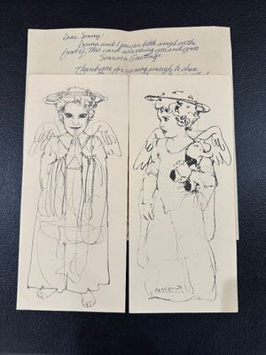 Casselli- Three Original Angel Drawings / Holiday Cards – From the Estate of New Orleans Art Patron Sonny Norman