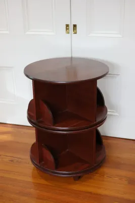 Two-Tier Revolving Wood Bookcase