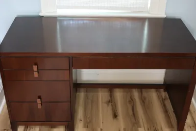 Traditional Wood Writing Desk with Drawers