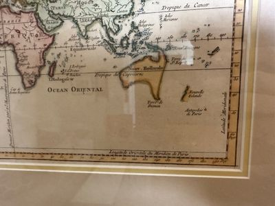 Framed 'Carte Reduite Du Globe Terrestre' World Map Print