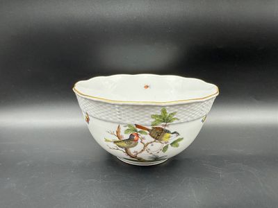 Vintage Herend Hungary Large Hand Painted Porcelain Bowl