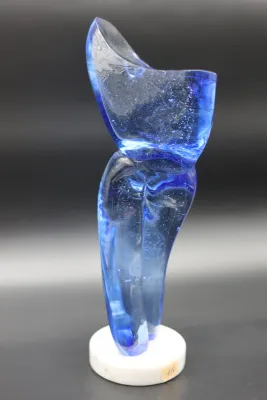 Maurice Alvarado “Blue Torso” Blown Glass Sculpture