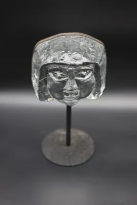 Erik Höglund for Boda Swedish Art Glass Face Sculpture