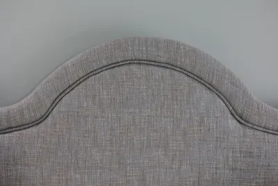 King Size Gray Upholstered Arched Headboard with Matress