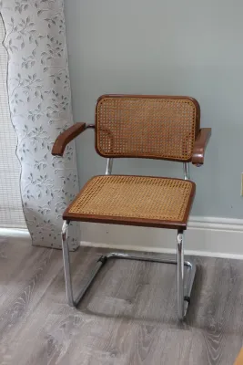 Marcel Breuer Cesca-Style Cane & Chrome Armchair