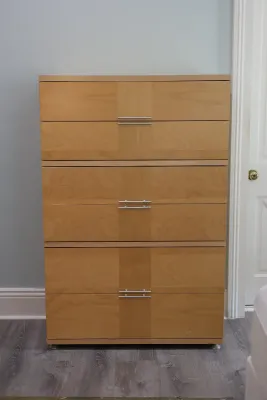 Contemporary Light Wood Six-Drawer Tall Chest