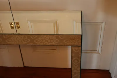 Contemporary Mirrored Glass Console Table