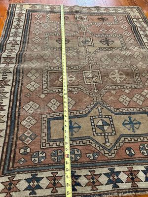 Antique Caucasian Shirvan Hand-Knotted Wool Rug