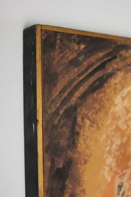 Agnes Sims “Primitive Work” Signed Modernist Oil on Canvas