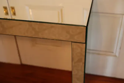 Contemporary Mirrored Glass Console Table