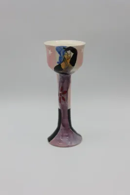 Rela Moss Signed Figural Pottery Cup
