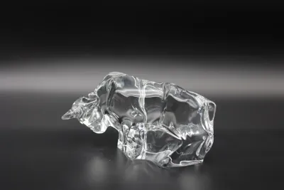Baccarat Clear Crystal Bull Sculpture