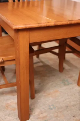 Wood Dining Table with Four Chairs