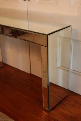 Contemporary Mirrored Glass Console Table