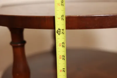 Mahogany Two-Tier Side Table with Star Inlay