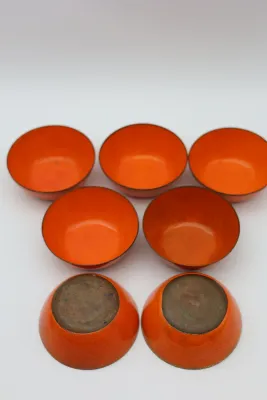 Jade Snow Wong San Francisco Enameled Copper Bowls – Set of 7