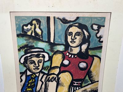 Fernand Léger (1881–1955) “Une Partie de Campagne (The Couple)” Signed & Numbered Color Lithograph 434/450