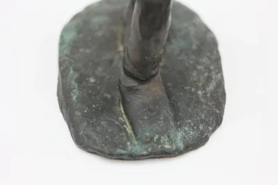 Vintage Bronze Figural Sculpture of Traveler with Bags