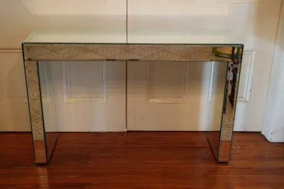 Contemporary Mirrored Glass Console Table