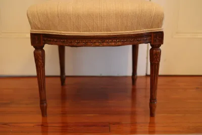 Louis XVI Style Carved Wood Upholstered Side Chair