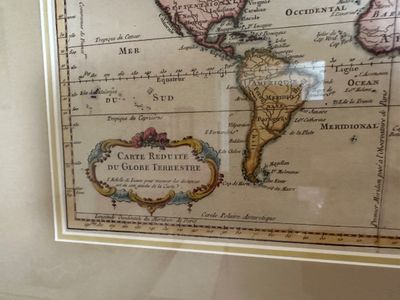 Framed 'Carte Reduite Du Globe Terrestre' World Map Print