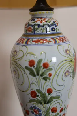 Hand-Painted Porcelain Floral Table Lamp