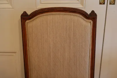 Louis XVI Style Carved Wood Upholstered Side Chair