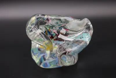 Multicolor Freeform Art Glass Sculpture