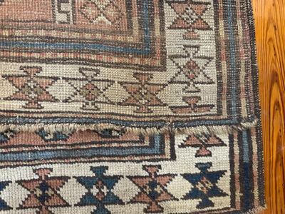 Antique Caucasian Shirvan Hand-Knotted Wool Rug