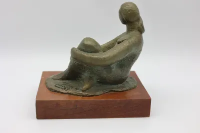 Tosia Malamud Signed & Numbered Bronze Figure Sculpture, 1964
