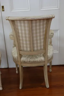 Pair of Louis XVI Style Painted Upholstered Armchairs