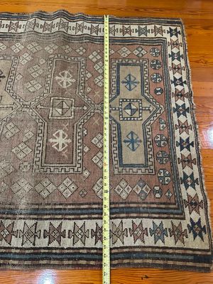 Antique Caucasian Shirvan Hand-Knotted Wool Rug