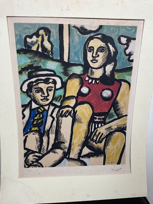 Fernand Léger (1881–1955) “Une Partie de Campagne (The Couple)” Signed & Numbered Color Lithograph 434/450