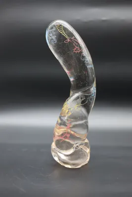 Gene Koss “Ridge Road Climb” Art Glass Sculpture, 1989