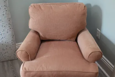 Upholstered Armchair with Matching Ottoman