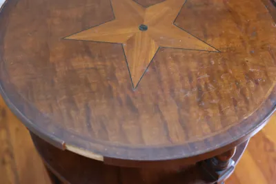 Mahogany Two-Tier Side Table with Star Inlay