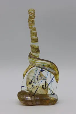 Signed Gene H. Koss “Ridge Climb” Art Glass Sculpture