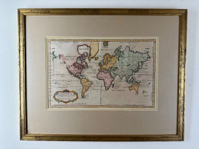 Framed 'Carte Reduite Du Globe Terrestre' World Map Print