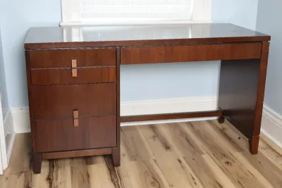 Traditional Wood Writing Desk with Drawers